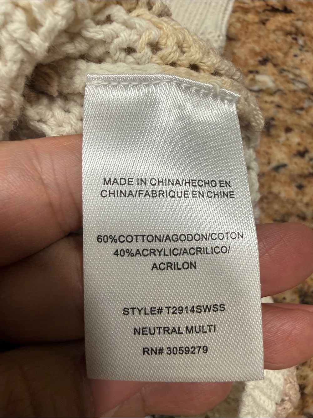 Thread & Supply striped crochet knit tank size medium petite pastel colors - Picture 7 of 7